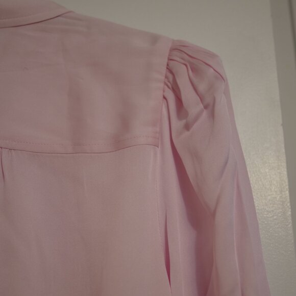 Trina Turk Women's Sagittarius Silk-Blend Blouse Long Sleeve Stretch Pink Size S - Picture 10 of 10